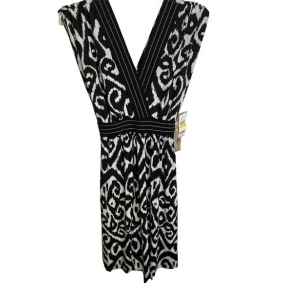 Roulette Women Casual Formal Fit & Flare Sleeveless Geometric Dress Size Medium - Picture 3 of 7